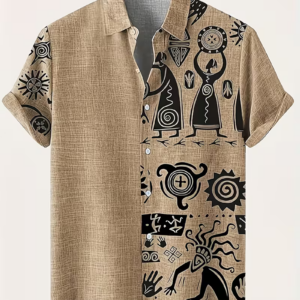Men's Classic Short-Sleeve Button-Down Casual Shirt