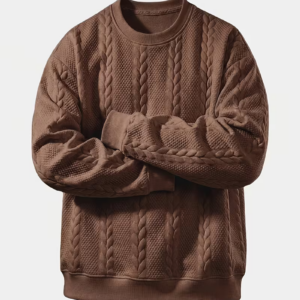 Men's Jacquard Knit Long-Sleeve Sweatshirt