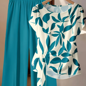 Women's Floral Print Two-Piece Pants Set