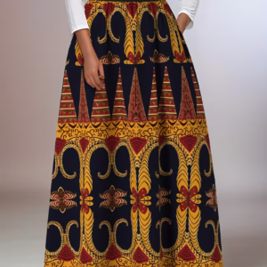 Women's Elegant Ankara Print Maxi Skirt